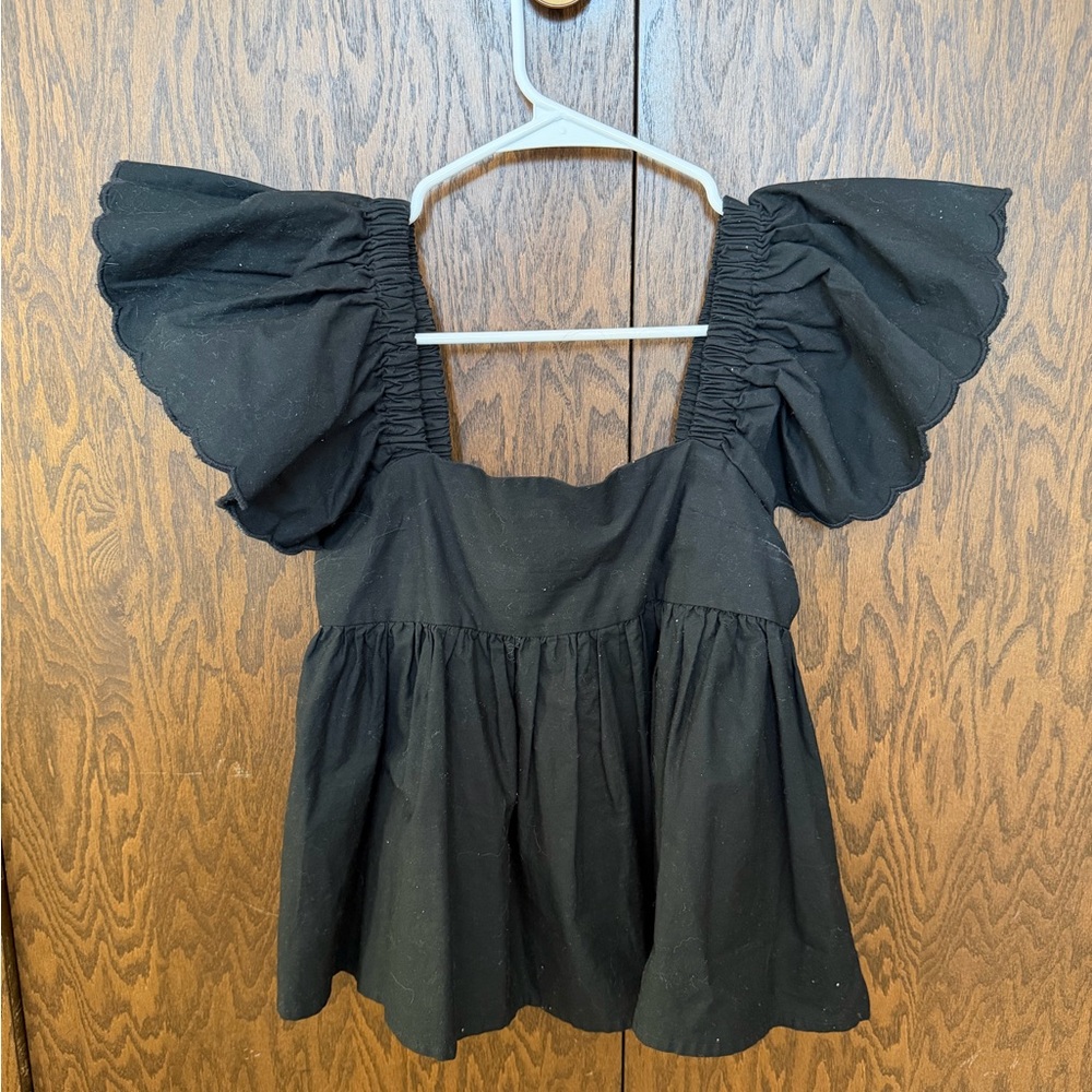 Altar’d State Black Ruffled Women's Top